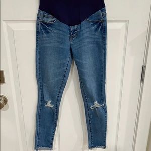 Pink blush maternity jeans